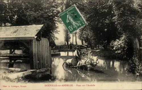 Ak Douville sur Andella Eure, Pont sur l'Andelle