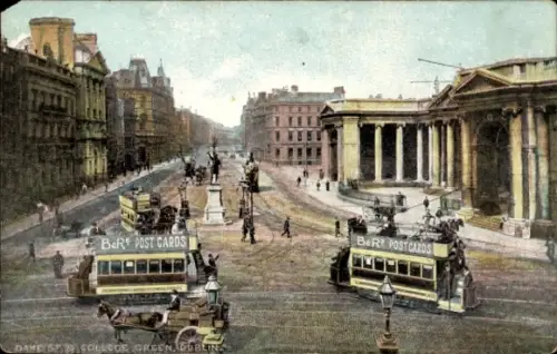 Ak Dublin Irland, College Green, Dame Street