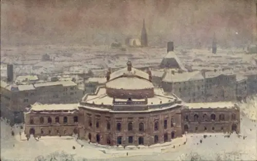 Ak Wien 1 Innere Stadt, Panorama mit Burgtheater, Winter