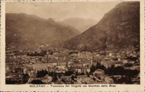 Ak Bozen Bolzano Südtirol, Panorama mit Rosengarten