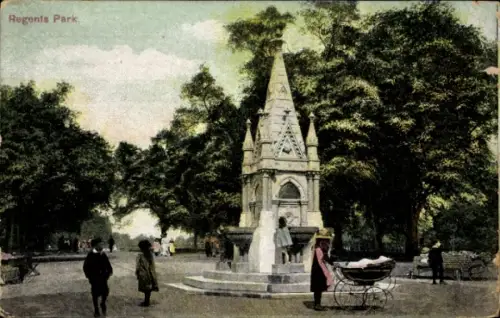 Ak London,Regents Park,Fußgänger,Trinksäule,Kinderwagen