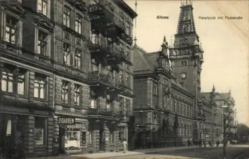 Ak Hamburg Altona, Hauptpost, Poststraße, Zigarrengeschäft