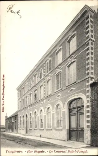 Ak Templeuve Nord, Rue Royale, das Saint-Joseph-Kloster
