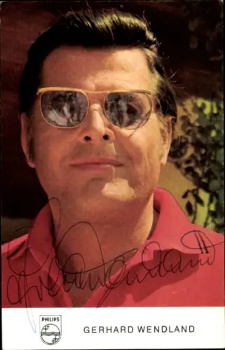 Autogrammkarte Sänger Gerhard Wendland, Portrait, Autogramm
