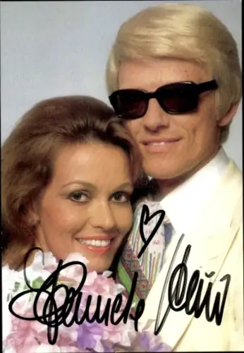 Autogrammkarte Sänger Heino und Hannelore, Portrait, Autogramme