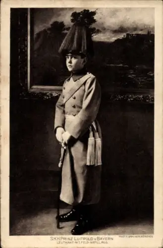 Ak Luitpold von Bayern, Leutnant im Feldartillerie Regiment, Portrait in Uniform