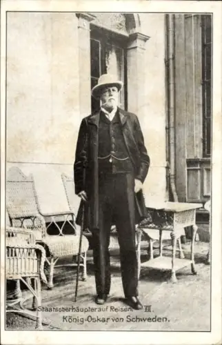 Ak König Oskar von Schweden, Staatsoberhäupter auf Reisen