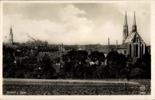 Ak Zgorzelec Görlitz Schlesien, Türme der Kirche und des Rathauses