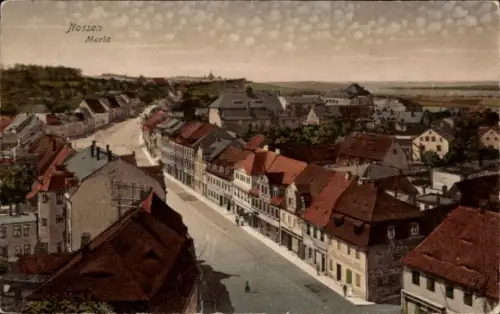 Ak Nossen in Sachsen, Markt, Ortsübersicht