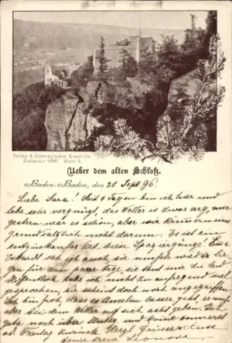 Ak Baden Baden am Schwarzwald, Schloss