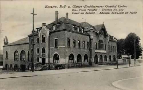 Ak Grüna Chemnitz Sachsen, Konzert-, Ball- u. Garten-Etablissement, Gasthof Franz Fleischer