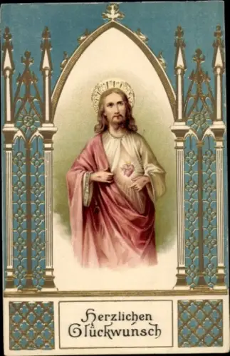Präge Ak Glückwunsch, Jesus