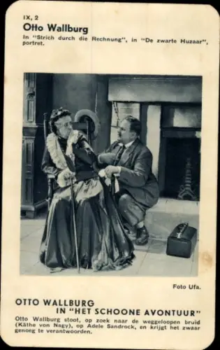 Ak Schauspieler Otto Wallburg, Het schoone avontuur, Theaterszene