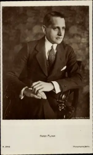 Ak Schauspieler Hugo Flink, Portrait