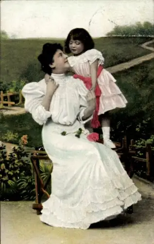 Ak Mutter mit Tochter, Portrait