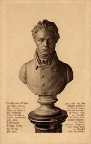 Ak Beethoven-Büste im Jahre 1812, Bildhauer Franz Klein