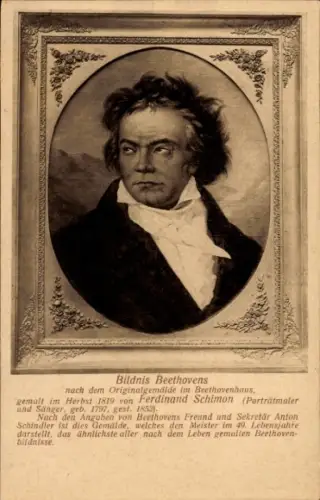 Künstler Ak Schimon, Ferdinand, Komponist Ludwig van Beethoven, Portrait