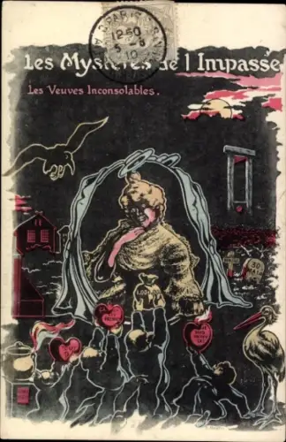 CPA Karikatur, Les Mystères de l'Impasse