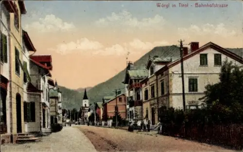 Ak Wörgl Tirol, Blick auf die Bahnhofstrasse