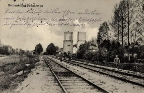 Ak Betheniville Marne, Eisenbahnstrecke