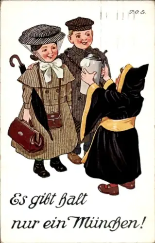 Künstler Ak Engelhard, P.O.E., Es gibt halt nur ein München, Kindl, Bier