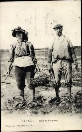 Ak Arcachon Gironde, Parqueurs d'Huitres