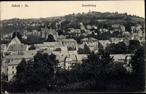 Ak Sebnitz Sachsen, Gesamtansicht, Grenadierberg