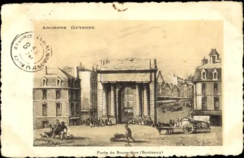 Künstler Ak Bordeaux Gironde, Ancienne Guyenne, Port de Bourgonne