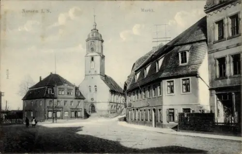 Ak Nossen in Sachsen, Markt, Kirche