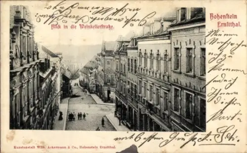 Ak Hohenstein Ernstthal in Sachsen, Blick in die Weinkellerstraße