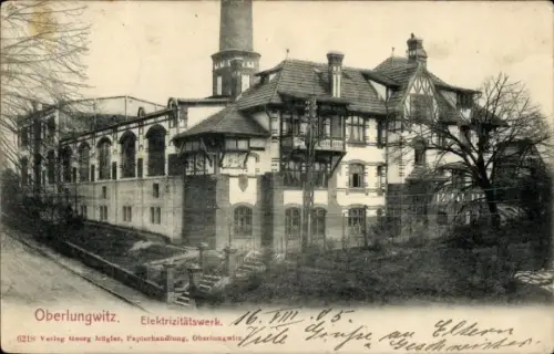 Ak Oberlungwitz in Sachsen,  Elektrizitätswerk, Verlag Georg Migler