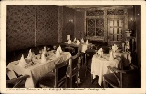 Ak Freiberg in Sachsen, Elssigs Weinrestaurant, das blaue Zimmer