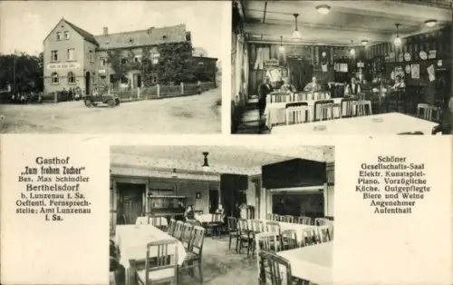 Ak Berthelsdorf Lunzenau in Sachsen, Gasthof 'Zum frohen Zecher', Max Schindler, Berthelsdorf b. 