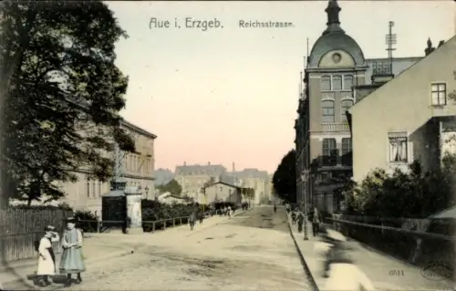 Ak Aue im Erzgebirge Sachsen,  Reichstrasse