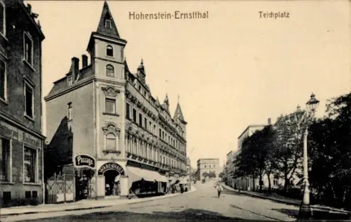 Ak Hohenstein Ernstthal in Sachsen, Teichplatz, Warenhaus