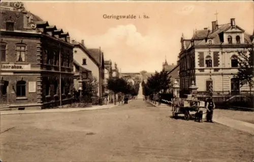 Ak Geringswalde Sachsen, Straßenpartie, Restaurant