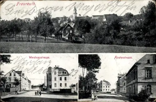 Ak Fraureuth im Vogtland Sachsen,  Werdauerstrasse, Fürstenstrasse