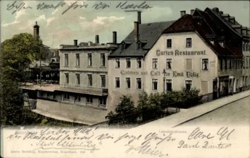 Ak Glauchau in Sachsen, Leipzigerstraße, Garten Restaurant