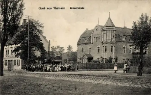 Ak Theißen Zeitz im Burgenlandkreis, Zeitzer Straße, Kinder