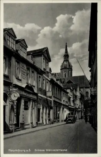 Ak Naumburg an der Saale, Große Wenzelstraße, Geschäft Uhren und Goldwaren, Haarsalon