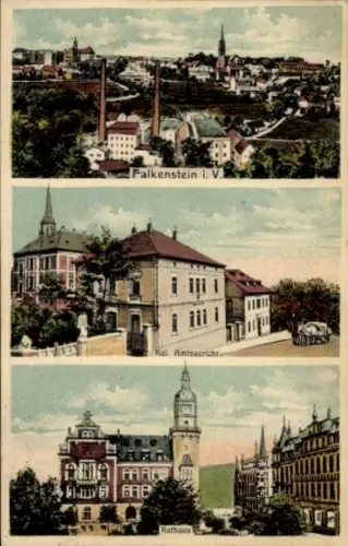 Ak Falkenstein im Vogtland,  Kal. Amtsgericht, Rathaus