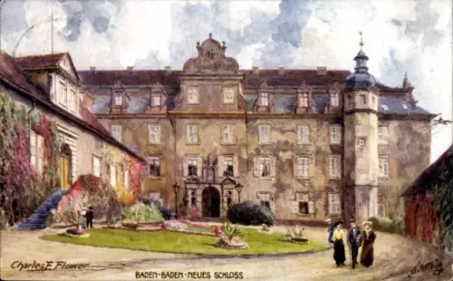 Künstler Ak Flower, Charles, F., Baden Baden am Schwarzwald, Neues Schloss