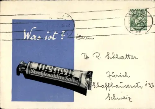 Ak Metuvit Strahlenaktive Salbe, Reklame