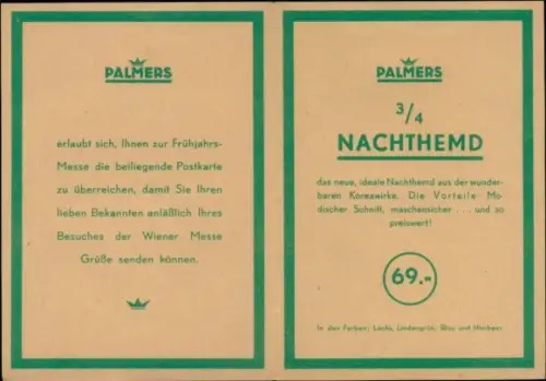 Klapp Ak Werbung, Palmers, Kleidung