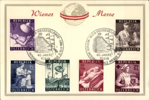 Briefmarken Ak Wiener Messe