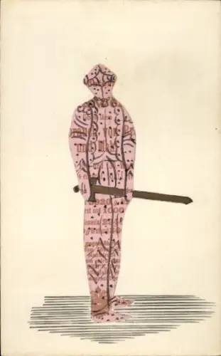 Ak Collage aus Lebensmittelkarten, Ritter mit Schwert