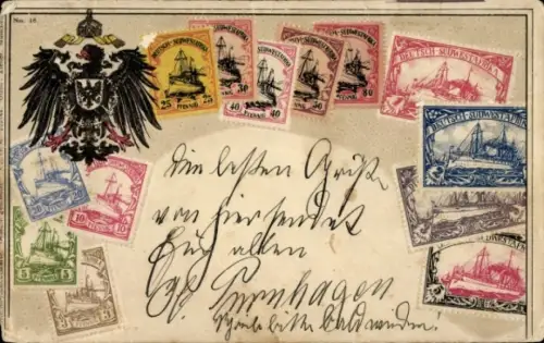 Präge Briefmarken Ak Deutsch Südwestafrika, Wappen, Ottmar Zieher