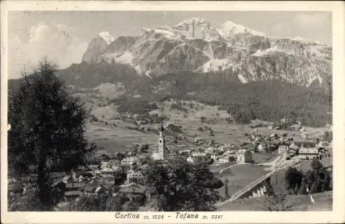 Ak Cortina d'Ampezzo Veneto, Gesamtansicht, Tofana