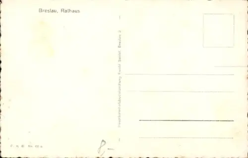 Ak Wrocław Breslau Schlesien, Rathaus, Ratusz, Rynek, Ring
