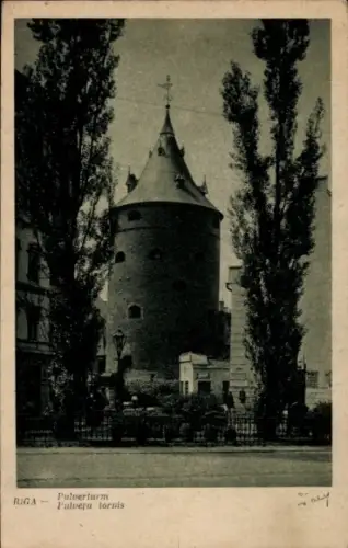 Ak Riga Lettland, Ansicht vom Pulverturm, Pulvera tornis